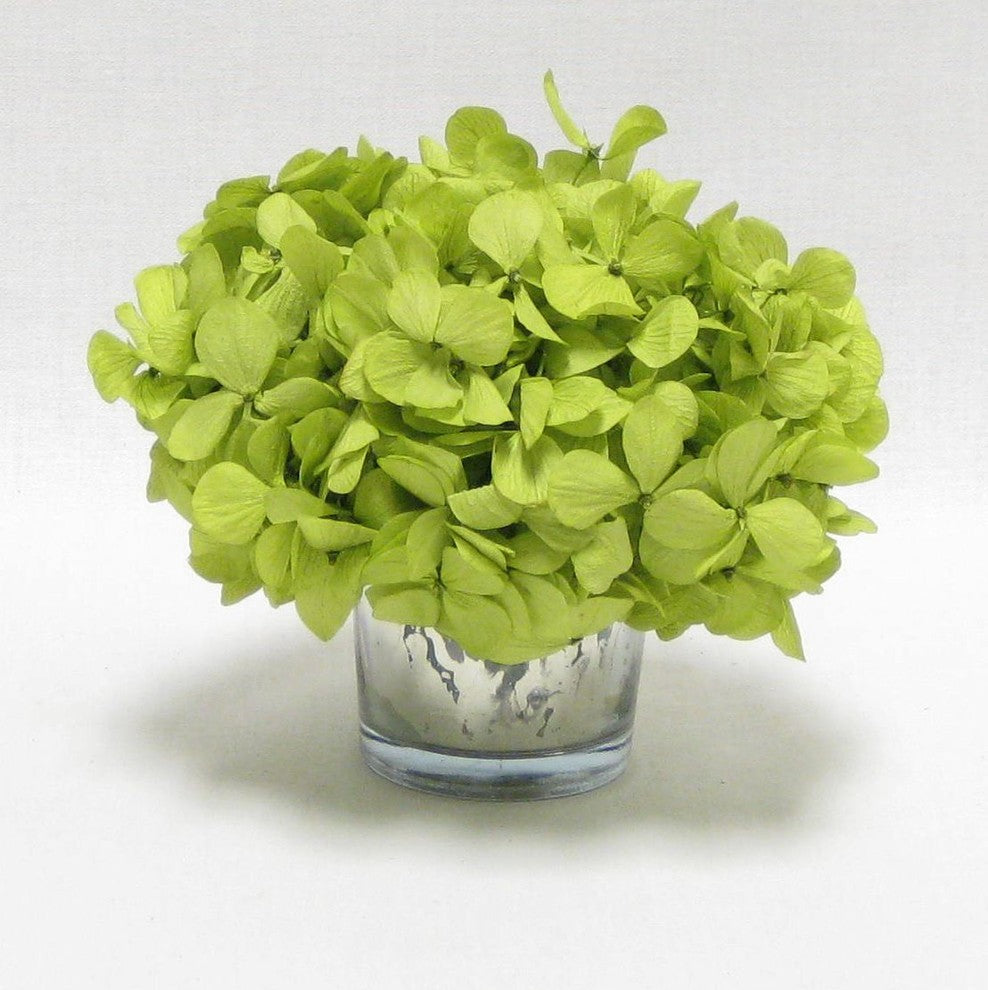Mercury Glass Votive, Basil Hydrangea