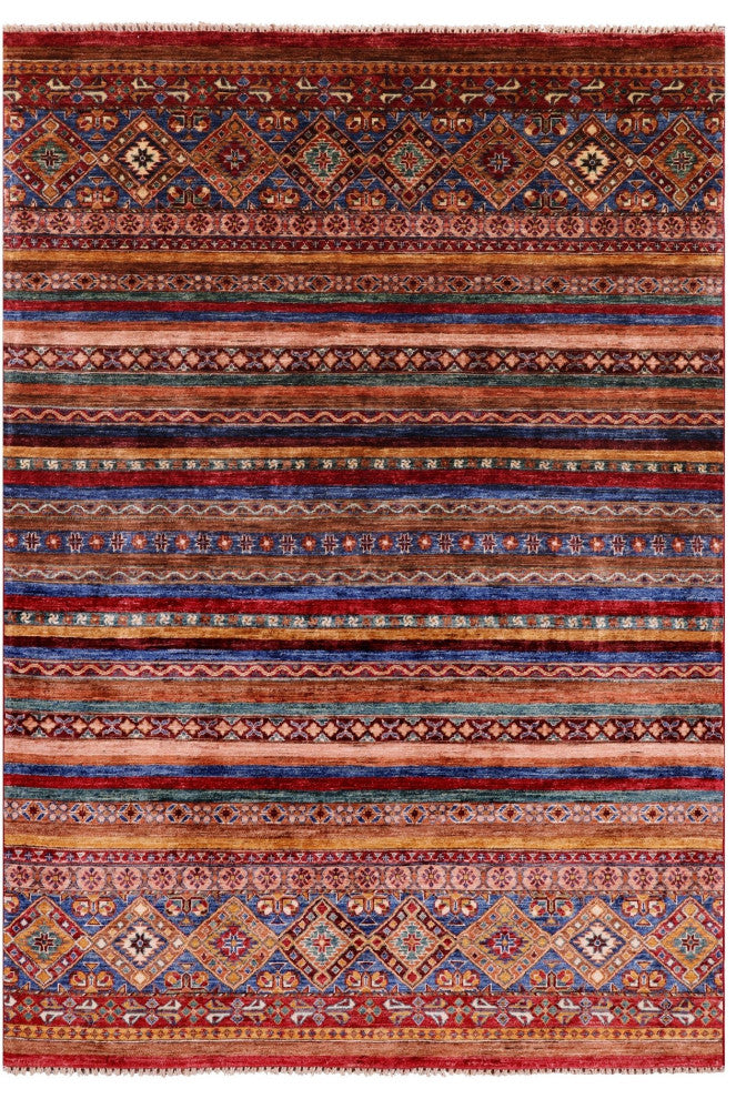 5' 7" X 8' 0" Khorjin Super Kazak Hand Knotted Rug Q5822