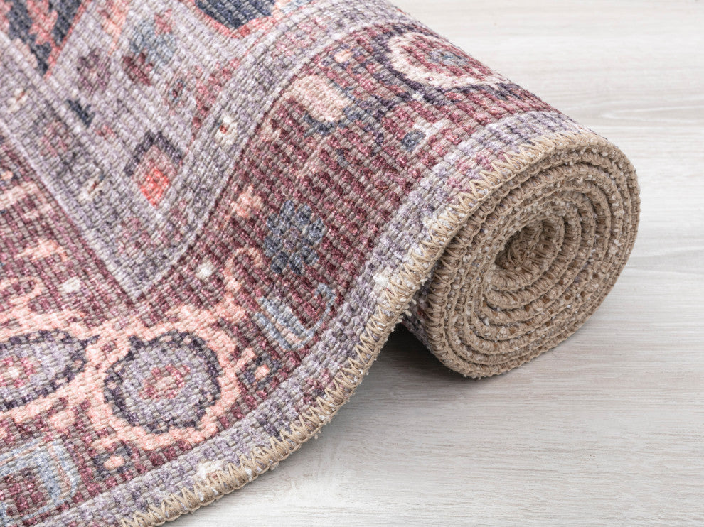 Vera Collection Multi 7'6" x 10' Rectangle Residential Indoor Area Rug