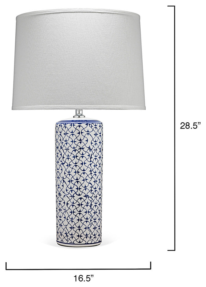 Vivian Table Lamp, Blue and White Ceramic