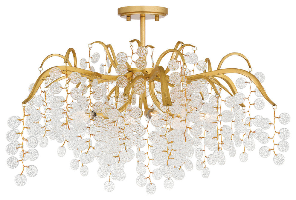 Quoizel MAP1728 Maple 6 Light 29"W Semi-Flush Ceiling Fixture - Gold Leaf