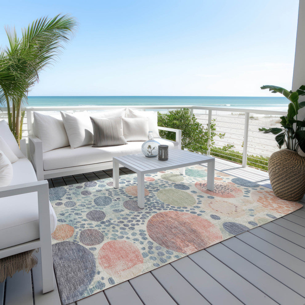 Machine Washable Indoor/Outdoor Chantille ACN1895 Denim 10' x 14' Rug