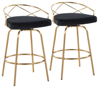 Charlotte Glam 26" Fixed-Height Counter Stool, Set of 2