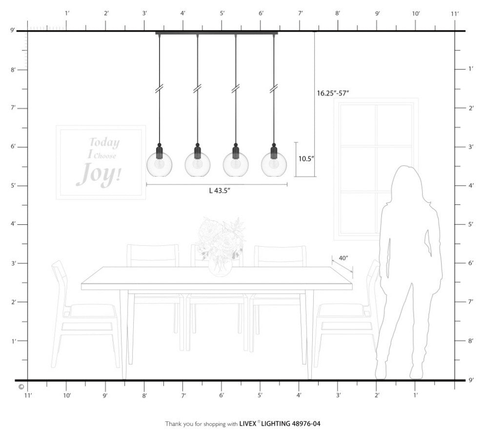 Downtown 4 Light Black With Brushed Nickel Accents Sphere Linear Chandelier
