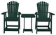 Poly Lumber Adirondack Chair with Arms, Turf Green, Counter Height