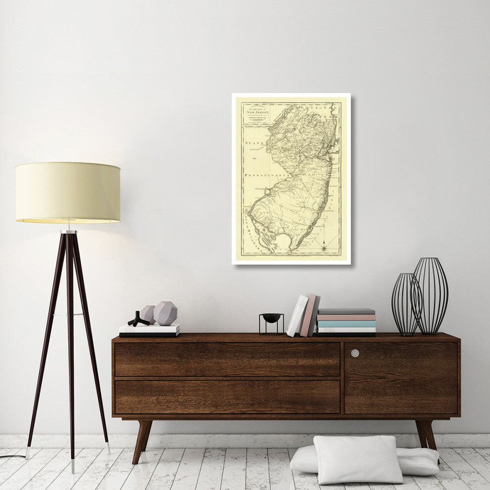 "State of New Jersey, 1795" Digital Paper Print by Mathew Carey, 29"x42"