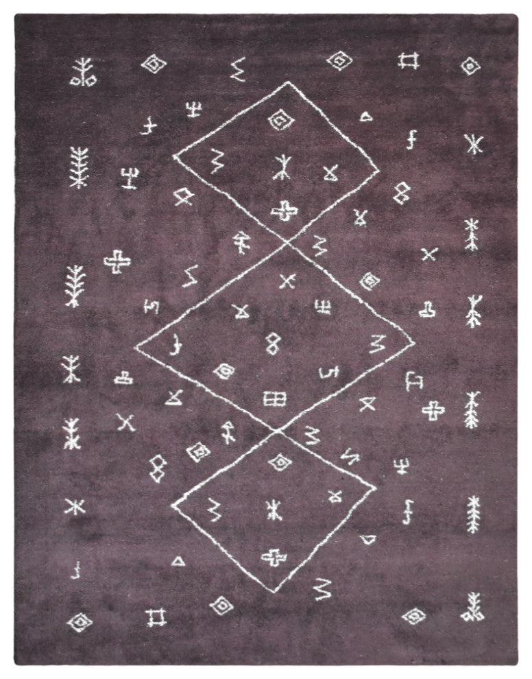 HAND KNOTTED LOOM SILK AREA RUGS-6'x9',Rectangle,Brown Beige,Contemporary