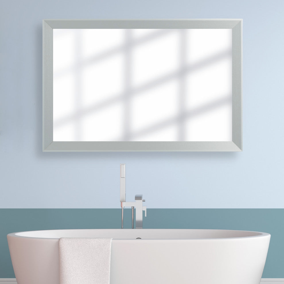 LaRue Framed Wall Mirror, Chrome, 20" X 54"
