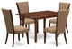 A Dining Set, 4 Parson Chairs Light Sable Color, Wood Table In Mahogany Finish