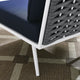 Lounge Corner Chair, Navy White, Aluminum, Modern, Outdoor Patio Hospitality