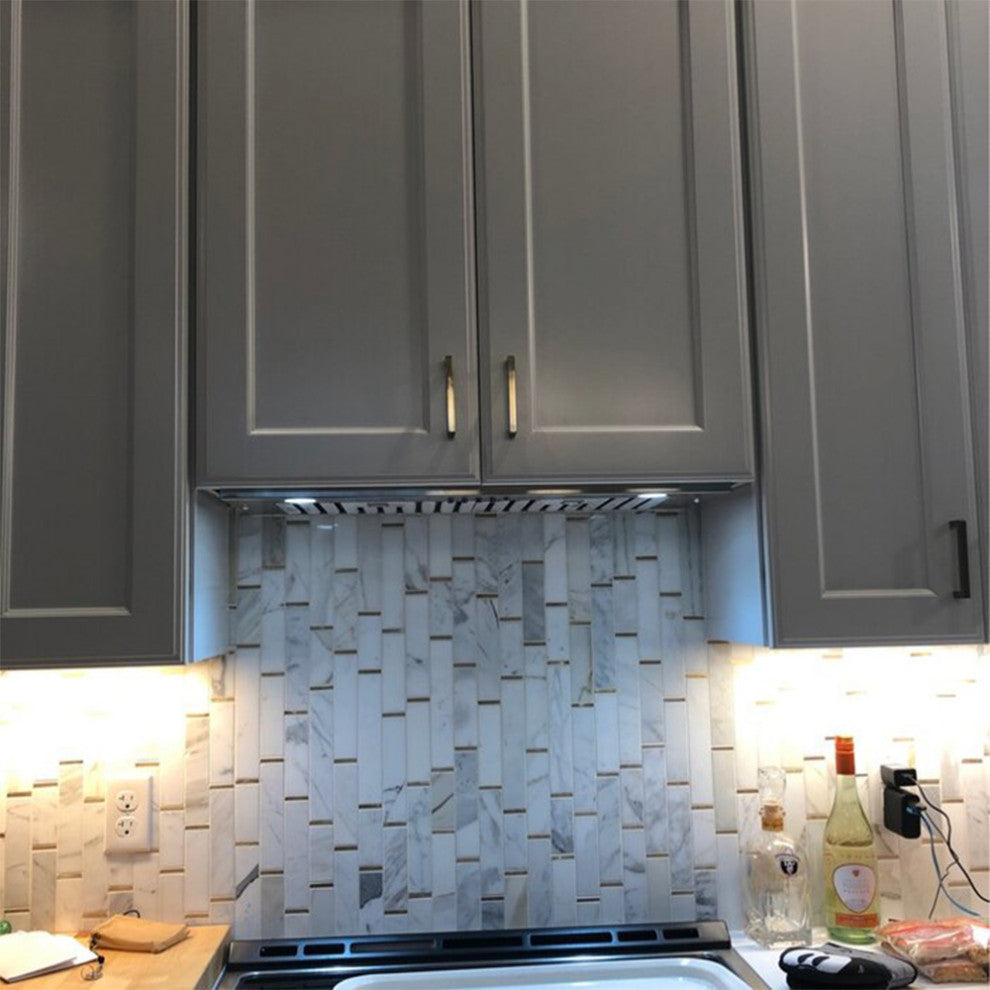 Stainless Steel Range Hood With 3  Speed Button Control, Stainless Steel, 36 in.