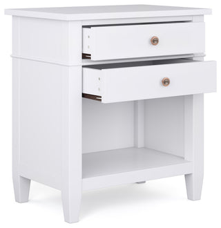 Carlton SOLID WOOD Bedside Table, White