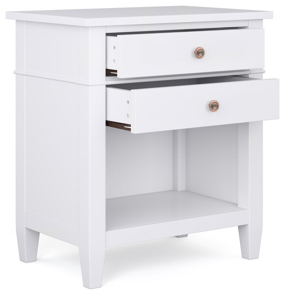 Carlton SOLID WOOD Bedside Table, White