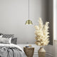 Endicott 1-Light Antique Brass Bell Pendant, Shiny White Inside