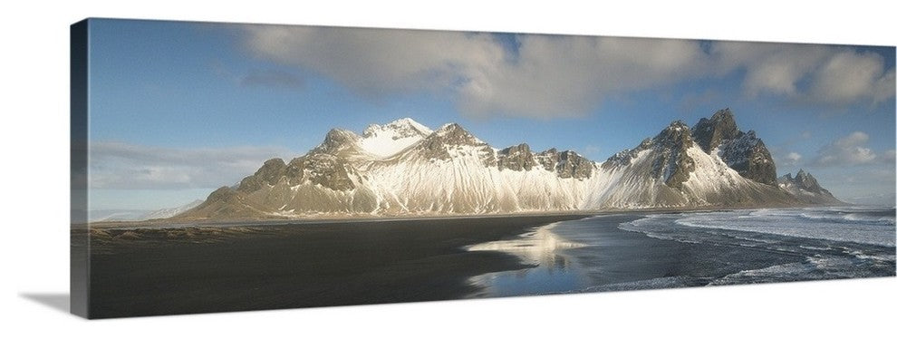 "Iceland, Vestrahorn Mountain in Stokksnes" Wrapped Canvas Art Print, 48"x16"...