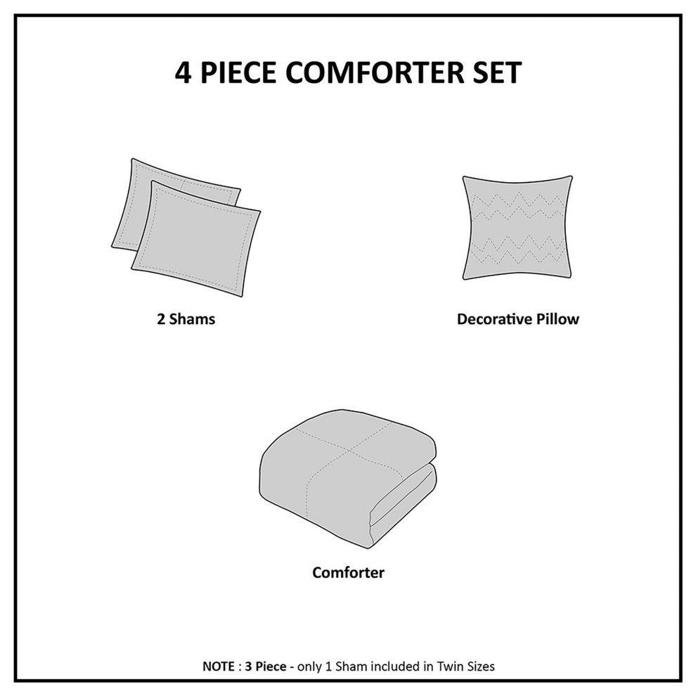 Mi Zone Microfiber Printed Comforter Set, Full/Queen