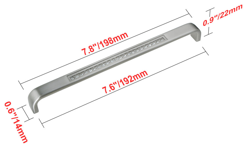 Utopia Alley Gleam Cabinet Pull, Brushed Nickel, 7.5", 1 Pack