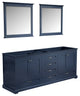 Dukes 80" Double Vanity, No Top and 30" Mirrors, Navy Blue