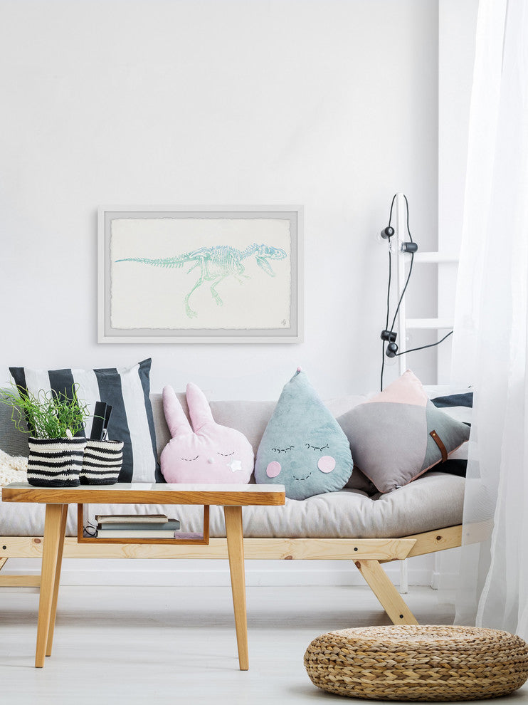 "Ombre Skeleton" Framed Painting Print, 12"x8"