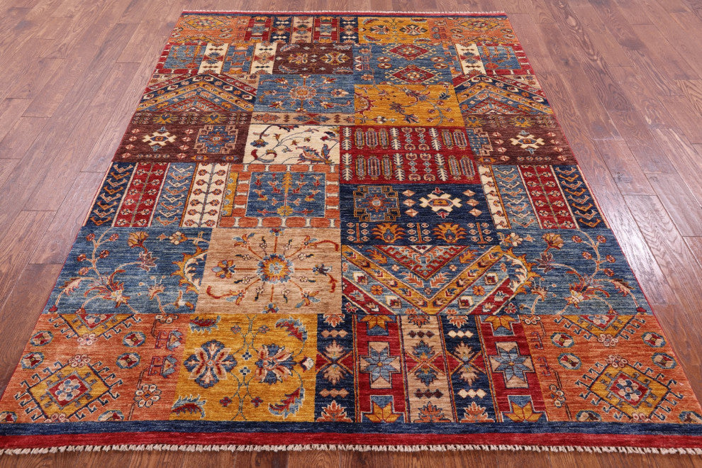 6' 0" X 8' 0" Super Kazak Hand-Knotted Wool Rug Q11082