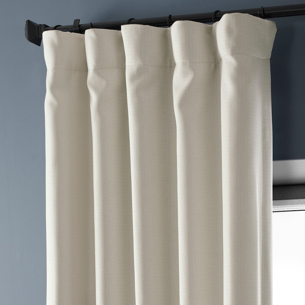 Faux Linen Darkening Curtain Single Panel, Birch, 50"x120"