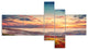 Colorful Sunset in Foggy Mountains, Landscape Canvas Print, 60"x32", 5 panels