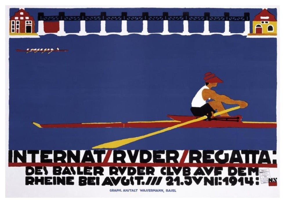 "Internat / Ruder / Regatta" Digital Paper Print by Niklaus Stoecklin, 38"x27"