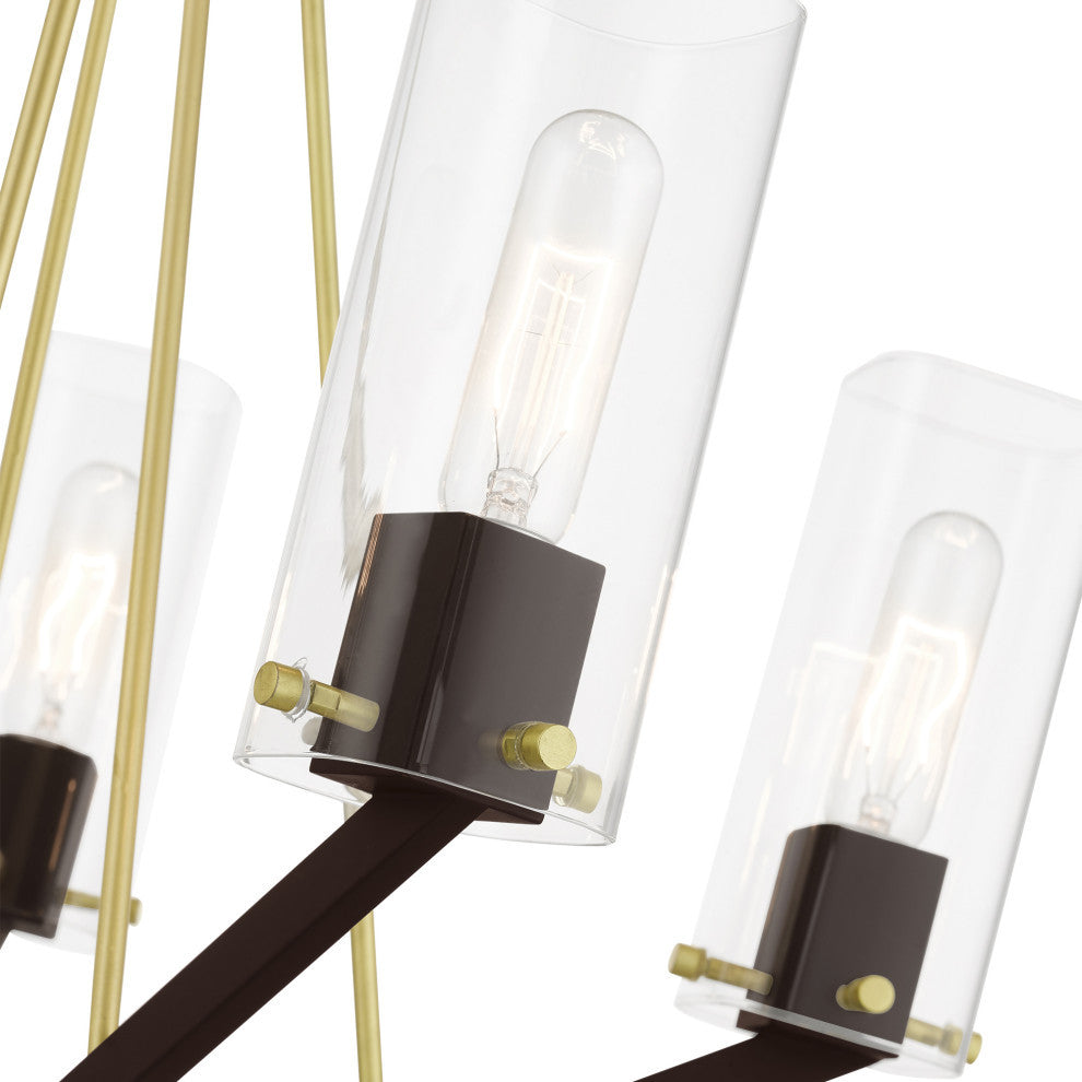Beckett 5 Light Satin Brass & Bronze Chandelier