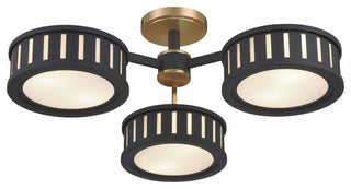 Kendal 6-Light Vibrant Gold/Black Forged Ceiling Mount