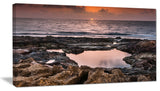 "Rocky African Coastline Sunset" Oversized Beach Canvas Artwork, 32"x16"