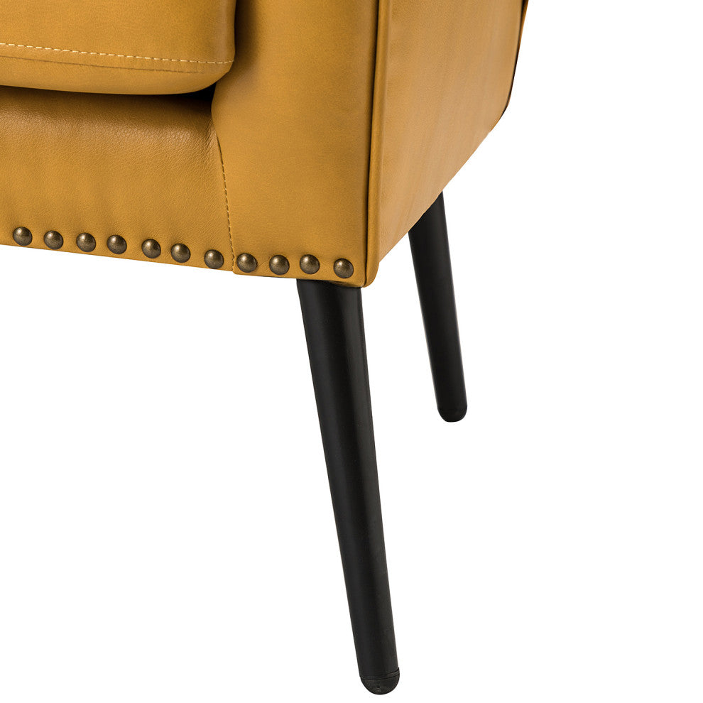 39" Comfy Living Room Armchair With Special Arms, Yellow