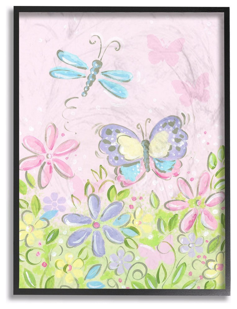 Stupell Industries Pastel Butterfly and Dragonfly, 16 x 20