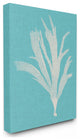 Coral Seaweed Cyan White Beach Design, 30"x40", Canvas Art