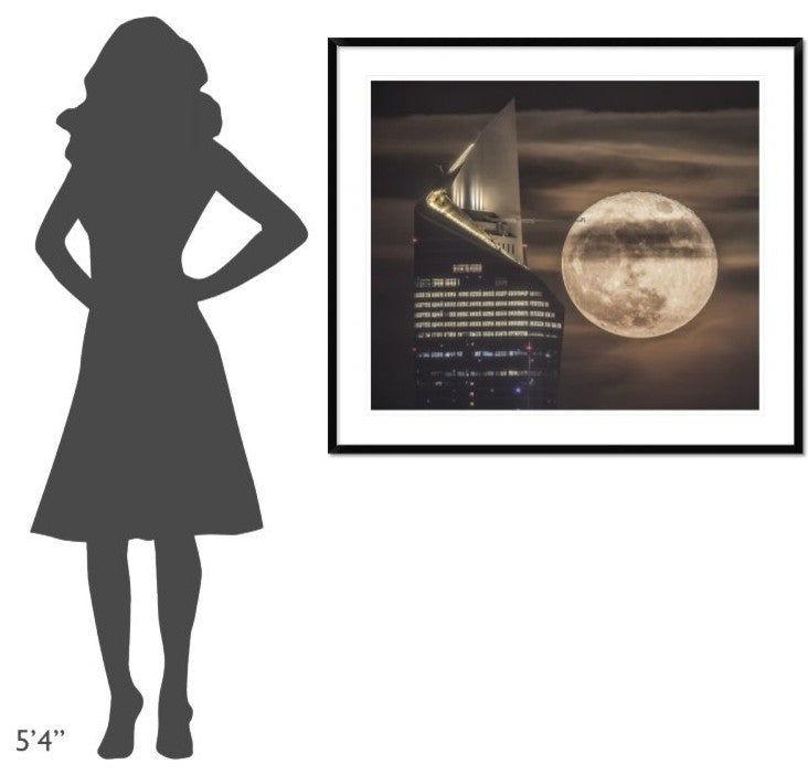 "Handling The Supermoon" Framed Digital Print by Faisal Alnomas, 44x38"