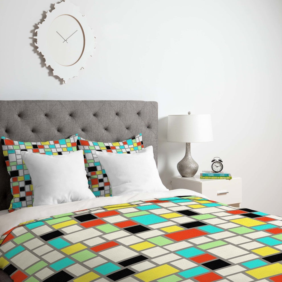 Deny Designs Jacqueline Maldonado Geo Square Duvet Cover - Lightweight