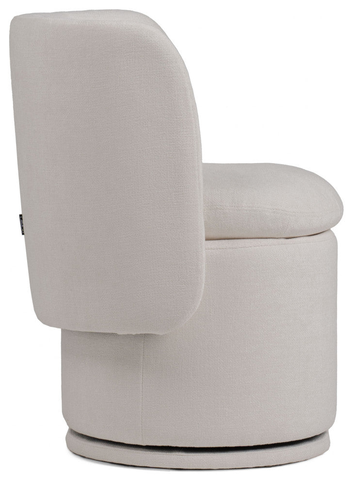 Divani Casa Norris Modern Ivory Fabric Swivel Dining Chair