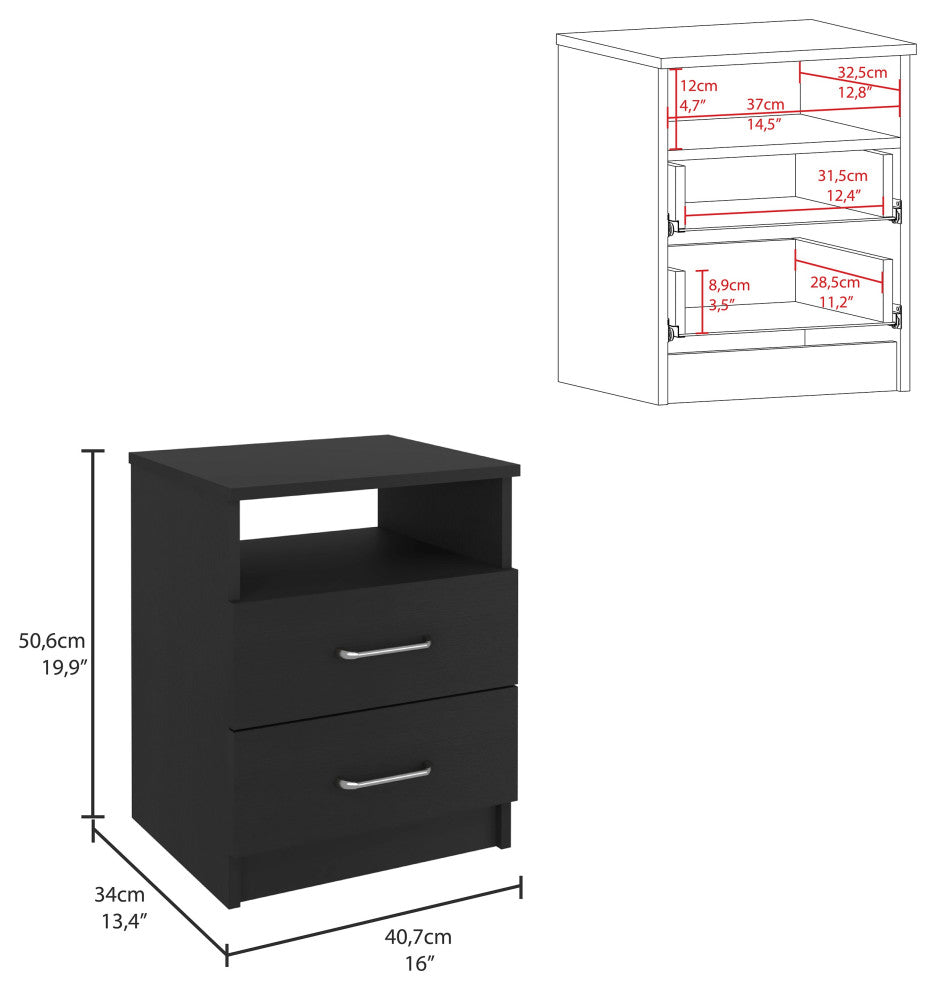 DEPOT E-SHOP Louise 3-Piece Bedroom Set with Armoire and 2 Nightstands