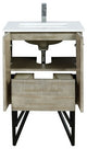 Lancy Modern Rustic Acacia 24" Square Sink Bathroom Vanity, Labaro Brushed Nicke