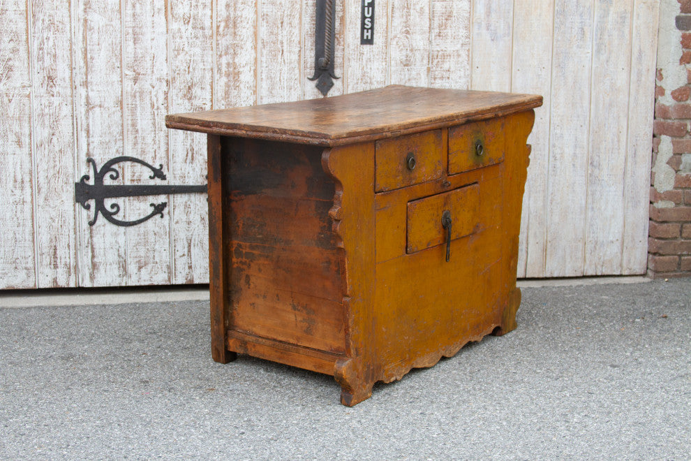 Antique Ming Style Yellow Money Chest
