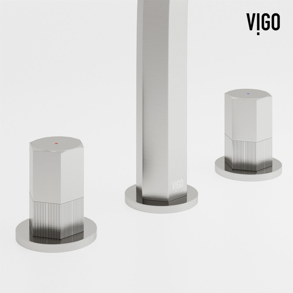 VIGO Hart 9" H 2-Handle Widespread Bathroom Faucet, Brushed Nickel