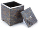 7" Lidded Box, Laminated Blue Coral, Pen Shell, and Sterling Silver