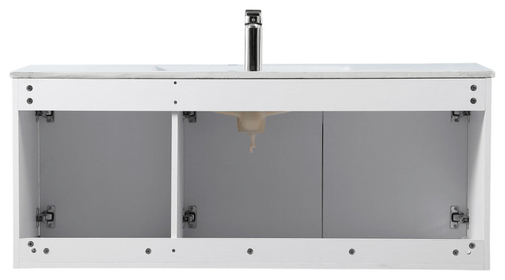 Single Bathroom Floating Vanity, White, 48"