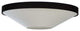 4 Light Incandescent Flush Mount, Matte Black with Black and White Shade