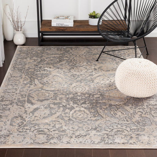 Surya Tibetan TBT-2315 5'3"x7'7" Rug, Cream/Khaki/Medium Gray