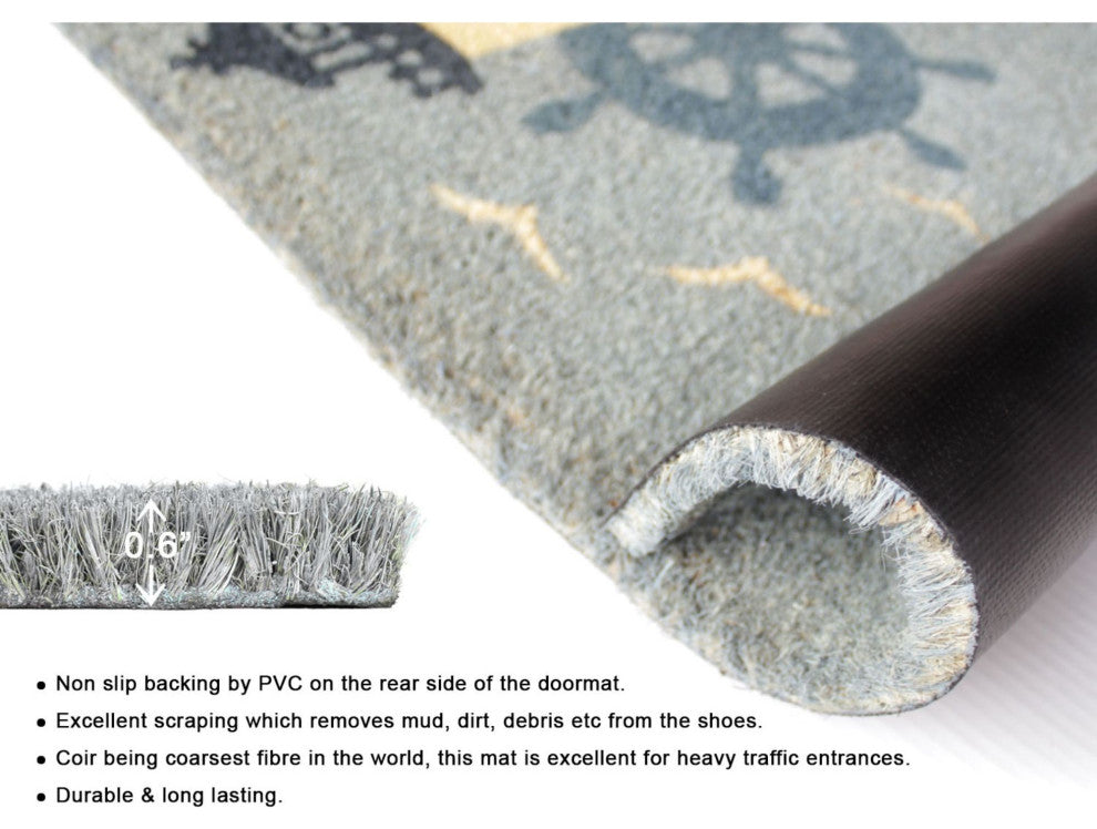 Multi Machine Tufted Light House Doormat, 18" x 30"
