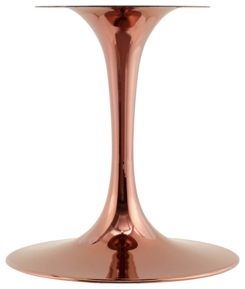 Dining Table, Oval, Wood, Rose Gold Dark Brown Brown Walnut, Modern, Cafe Bistro