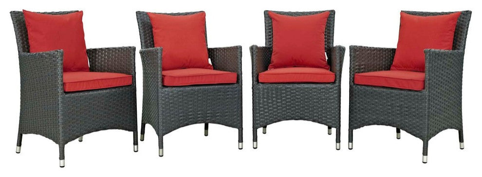Sojourn 4 Piece Outdoor Patio Sunbrella Modern Dining Set