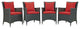 Sojourn 4 Piece Outdoor Patio Sunbrella Modern Dining Set