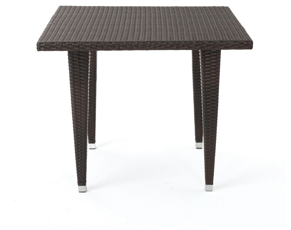 GDF Studio 5-Piece Aliza Outdoor Wicker Dining Set, Multibrown