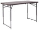 23.5"x48.25" Adj. Bi-Fold Wood Grain Folding Table, Carrying Handle